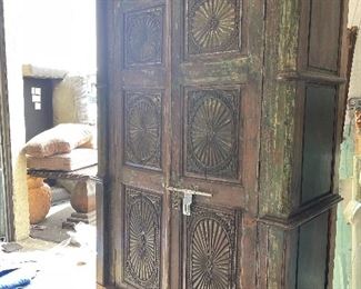 Massive carved indonesian armoire $600