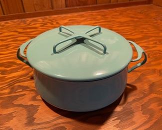 Vintage Dansk robin egg blue covered casserole 