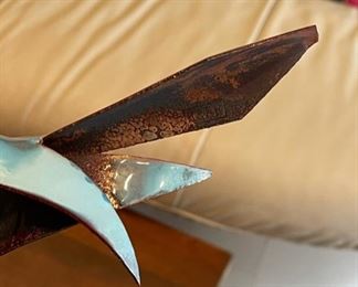 Mid Century Modern shorebirds enameled copper sculpture by Harold Kerr, marked