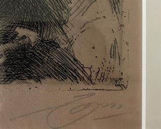 Anders Zorn 1916 “Byst” etching, signed in pencil