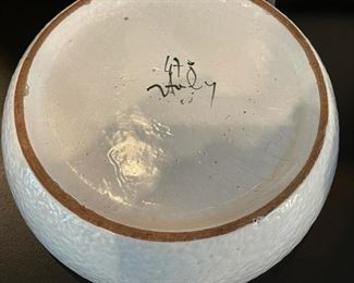 Pair of Incredible Vintage Bitossi Italy for Raymor glaze ceramic ashtrays with glass mosaic and Bitossi glaze ceramic plate