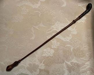 Antique braided leather riding crop