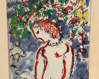 Marc Chagall original “Derrière le Miroir” color lithograph, Large Edition
