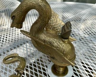 Vintage Sherle Wagner Brass Swan Faucet Set