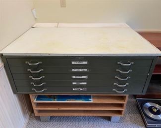 Vintage Mayline 5-drawer blueprint file cabinet