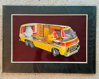 Some of the incredible commercial art work done by our client’s father, this was used for the 1977 GMC MotorHome!