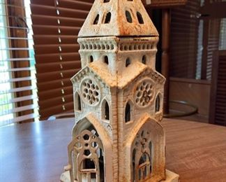 Fun vintage cast iron cathedral style lantern