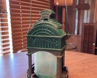 Amazing antique cast iron lantern style bird feeder