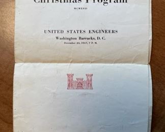 1917 US Engineers Christmas Program.  This was the last Christmas celebrated during WWI