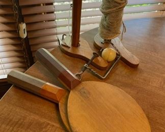 Early antique ping pong set