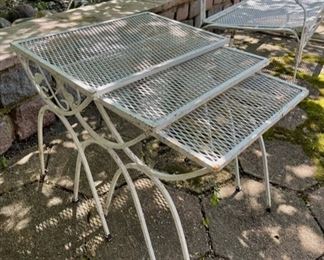 Vintage Salterini three piece wire nesting table set