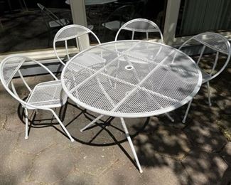 Rare 1960’s Salterini designed Rid-Jid folding hoop chairs and round table