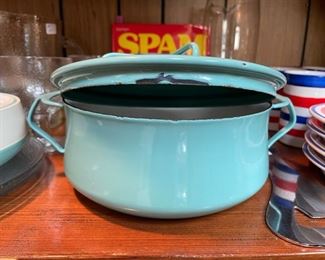Vintage Dansk robin egg blue covered casserole, there are a couple dings on the inside edge of the lid