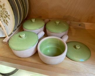 Set of 4 vintage Solara Pottery bean pots