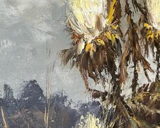 Large original oil painting by Segundo Huertas.  44” Square framed