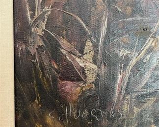 Large original oil painting by Segundo Huertas.  44” Square framed