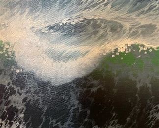 Incredible original Ship at Sea oil painting by Sue Parkhill