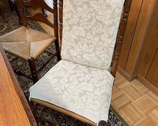 Unique side drop-leaf dining table with four ladder backs chairs