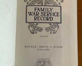 Antique “Family War Service Record” book, unused!