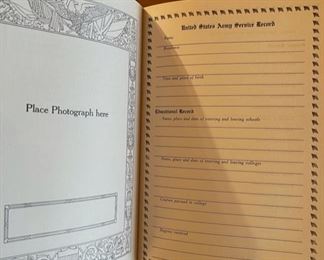 Antique “Family War Service Record” book, unused!