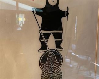 1970 Inuit Steel Cut “Seal Hunter” Litho signed and numbered 15/50, purchased at the former Raven Gallery, Minneapolis in 1970