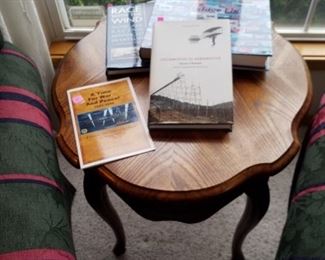 End table with Aviation books