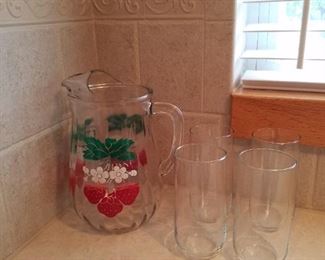 Vintage strawberry pitcher