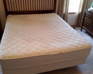 Queen size headboard, mattress, boxspring and frame