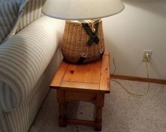 Basket lamp and end table