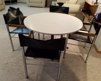 Chrome legged dining set with 4 chairs