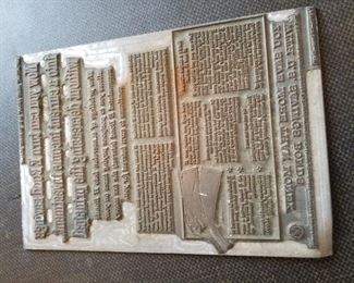 Savings bond ink plate