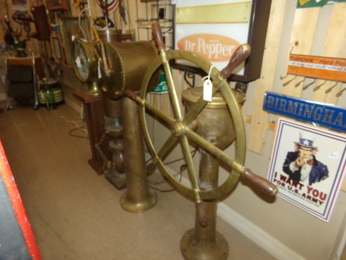 Solid Brass Ships Telegraph, Submarine Telegraph and Ships Stearing................. Perfect for your Lake House!!!!