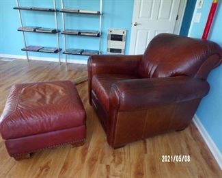 leather club chair & ottoman
