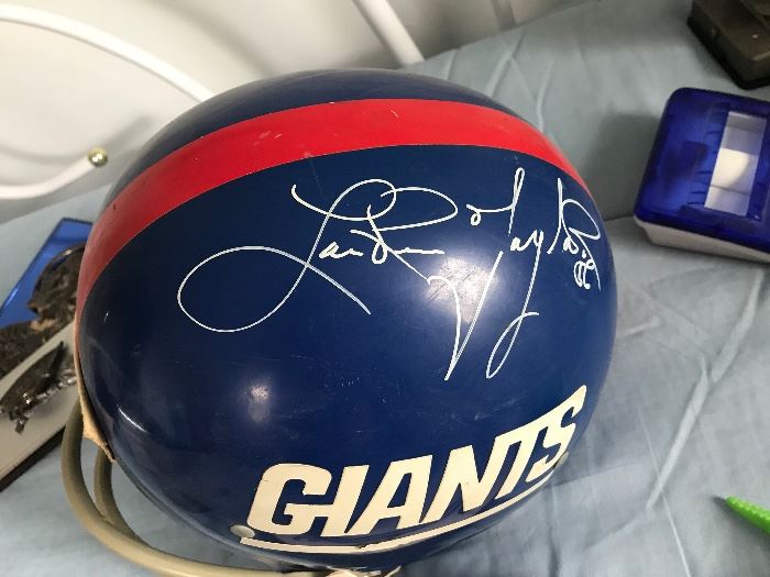 Giants helmet signed by Lawrence Taylor 