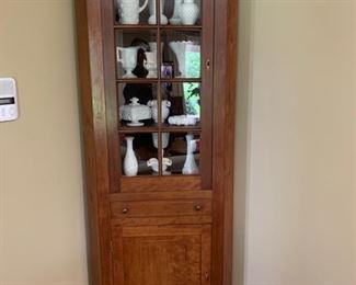 Southern made small cherry corner cabinet