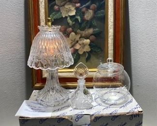 Princess House Lamp, perfume and canister