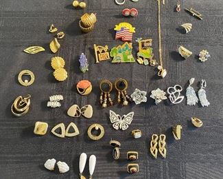 Costume Jewelry - Pins, & earrings