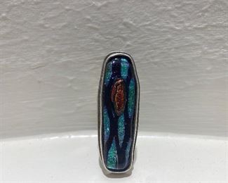 SS 925 Large Ring w/ Stained Glass inlay