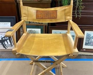 Director's Chair - leather w/ beverage holder