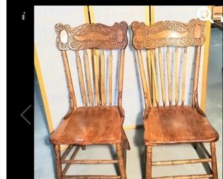 Pr Oak Chairs       Register and bid online            
 http://missdonnas.hibid.com 