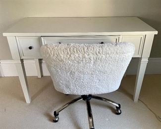 Pottery Barn Desk                                                                                       Pottery Barn Teen Fuzzy Swivel Chair
