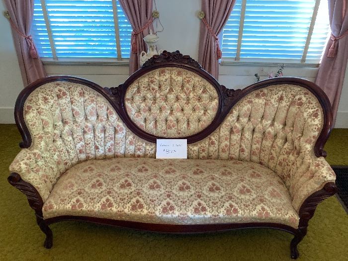 Antique Victorian kimball strawberry collection 3 seater, excellent condition $800