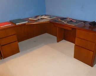 nice corner desk w/file cabinets..mid-century style