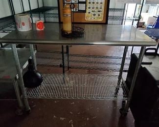 Rolling Stainless Steel Prep Table