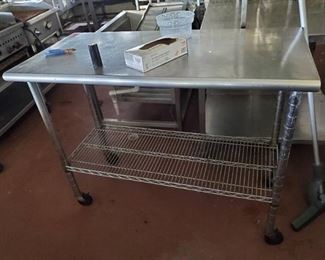 4ft Stainless Rolling Prep Table