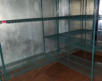 (2) 6ft Green Metro Racks Hooked Together