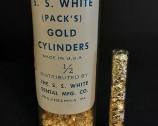 Early 1900s S. S. WHITE PACKS Gold cylinders. Dental