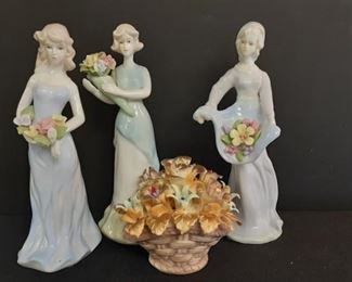 Ks Collection figurines with 3D floral designs
