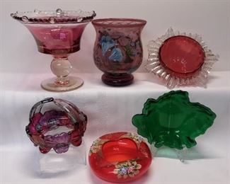 Nice variety of art glass, some hand painted