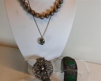 Sterling and Nephrite jade, Mexican sterling, more